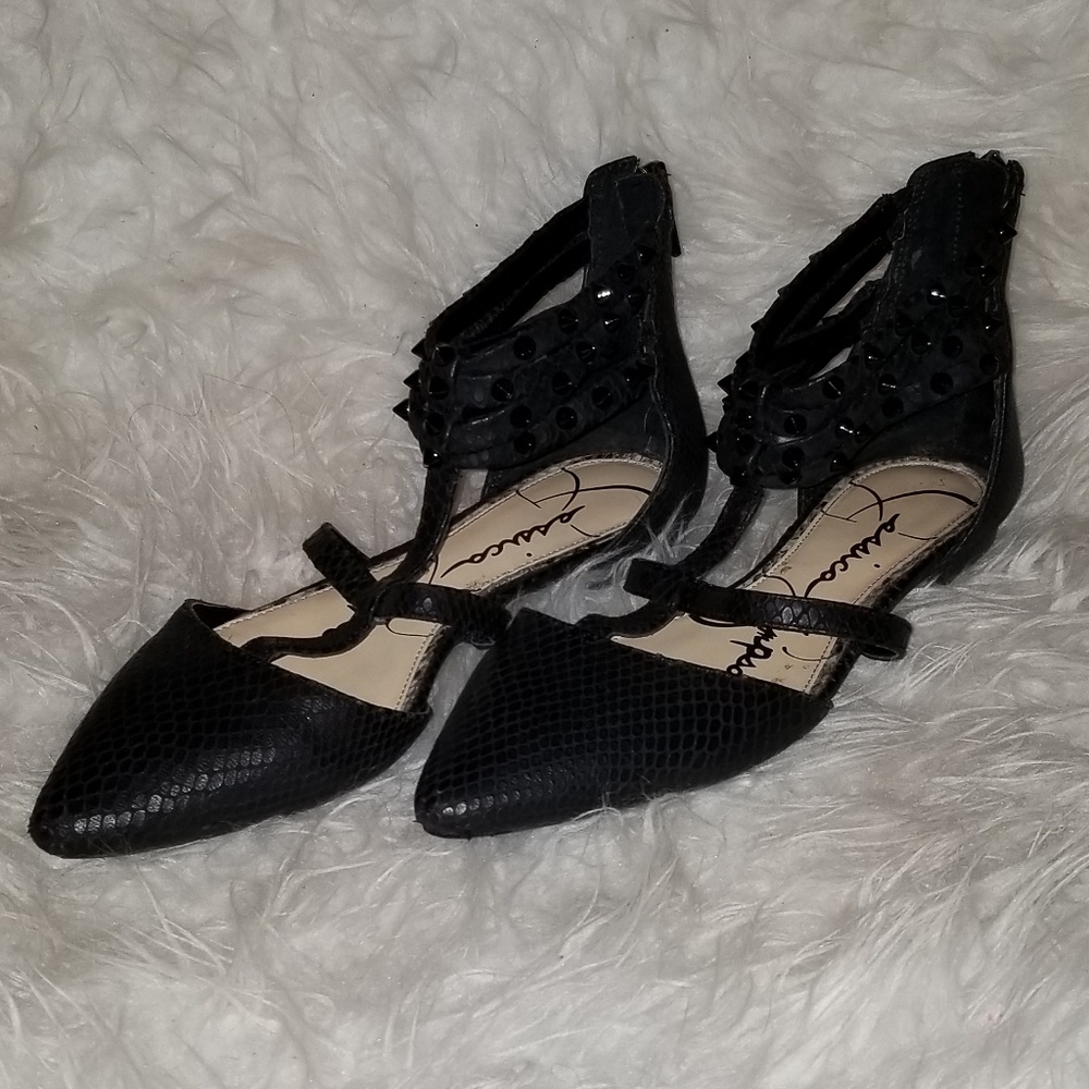 Jessica Simpson black studded flats